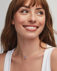 Ari Heart Silver Pendant Necklace in Amethyst