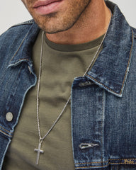 Cross Necklace in Oxidized Sterling Silver