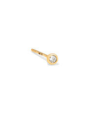 Audrey 14k Yellow Gold Small Single Stud Earring in White Diamond