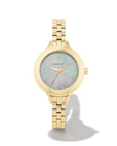 Alex Gold Tone Stainless Steel 35mm Narrow Watch in Ivory Mother-of-Pearl