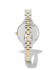 Alex Two Tone Stainless Steel 35mm Narrow Watch in Ivory Mother-of-Pearl