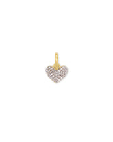 Ari 18k Gold Vermeil Pave Heart Charm in White Diamond