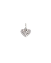 Ari Heart Sterling Silver Pave Charm in White Diamond