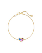 Ari Heart Gold Chain Bracelet in Watercolor Illusion