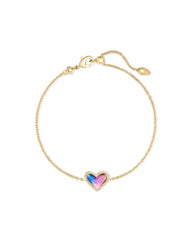 Ari Heart Gold Chain Bracelet in Watercolor Illusion