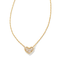 Ari Gold Pave Crystal Heart Necklace in White CZ