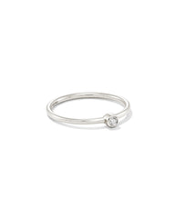 Audrey 14k White Gold Band Ring in White Diamond