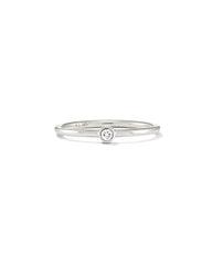 Audrey 14k White Gold Band Ring in White Diamond