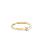 Audrey 14k Yellow Gold Band Ring in White Diamond