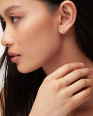 Audrey 14k Yellow Gold Band Ring in White Diamond