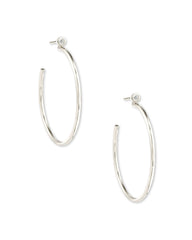 Audrey 14k White Gold Hoop Earrings in White Diamond