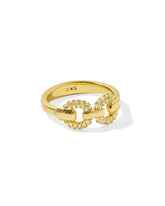 Beau Vintage Gold Pave Band Ring in White CZ