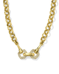 Beau Vintage Gold Pave Statement Necklace in White CZ