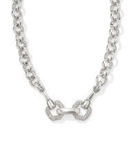 Beau Vintage Silver Pave Statement Necklace in White CZ
