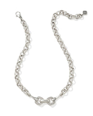 Beau Vintage Silver Pave Statement Necklace in White CZ