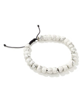 Cade Oxidized Sterling Silver Beaded Bracelet in White Howlite