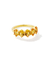 Cailin Gold Crystal Band Ring in Golden Yellow Crystal