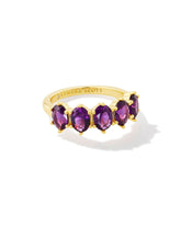 Cailin Gold Crystal Band Ring in Purple Crystal