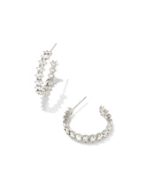 Cailin Silver Crystal Hoop Earrings in White CZ