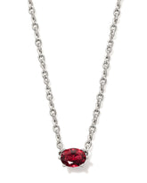 Cailin Silver Pendant Necklace in Burgundy Crystal