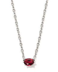 Cailin Silver Pendant Necklace in Burgundy Crystal