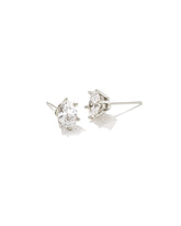 Cailin Silver Crystal Stud Earrings in White CZ