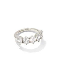 Cailin Silver Crystal Band Ring in White CZ