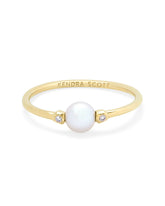 Cathleen 14k Yellow Gold Band Ring Freshwater Cultured Pearl