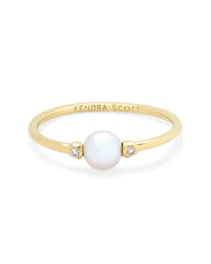 Cathleen 14k Yellow Gold Band Ring Freshwater Cultured Pearl