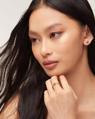 Davie 18k Gold Vermeil Band Ring in Blue Iolite