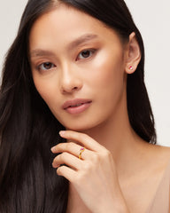 Davie 18k Gold Vermeil Band Ring in Red Garnet