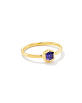 Davie 18k Gold Vermeil Band Ring in Blue Iolite