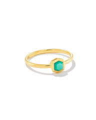 Davie 18k Gold Vermeil Band Ring in Chrysoprase