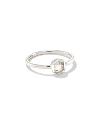 Davie Sterling Silver Band Ring in Clear Rock Crystal