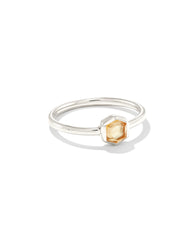 Davie Sterling Silver Band Ring in Light Citrine