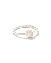 Davie Sterling Silver Band Ring in Rainbow Moonstone