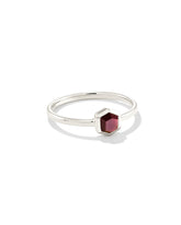 Davie Sterling Silver Band Ring in Ruby