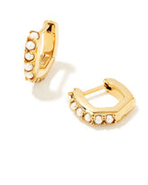 Davie 18k Gold Vermeil Huggie Earrings in Freshwater Cultured Pearl