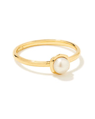 Davie Pearl 18k Gold Vermeil Band Ring in Freshwater Cultured Pearl