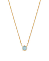 Davie 18k Gold Vermeil Pendant Necklace in Aquamarine
