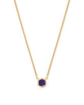 Davie 18k Gold Vermeil Pendant Necklace in Blue Iolite