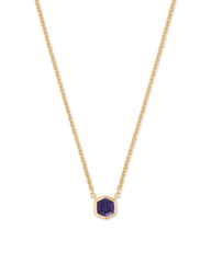 Davie 18k Gold Vermeil Pendant Necklace in Blue Iolite