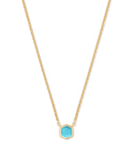 Davie 18k Gold Vermeil Pendant Necklace in Turquoise