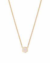 Davie 18k Gold Vermeil Pendant Necklace in Rainbow Moonstone