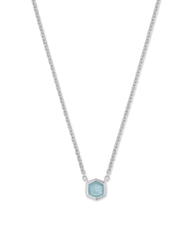 Davie Sterling Silver Pendant Necklace in Aquamarine