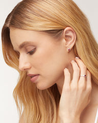 Davie Sterling Silver Band Ring in Red Garnet