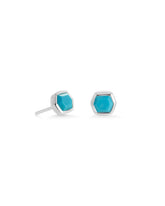 Davie Sterling Silver Stud Earrings in Turquoise