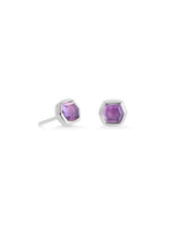 Davie Sterling Silver Stud Earrings in Amethyst