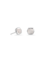 Davie Sterling Silver Stud Earrings in Rainbow Moonstone