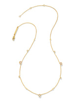 Davie 18k Gold Vermeil Trio Strand Necklace in White Sapphire